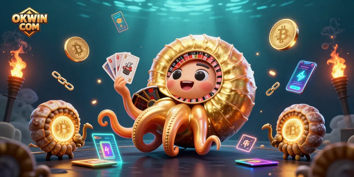 Immerse in thrilling gameplay at OKWIN COM's vibrant casino world featuring a dynamic scene of gaming excitement.