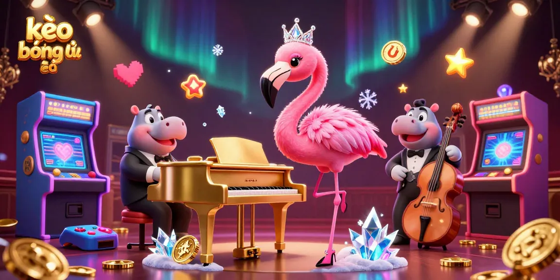 Experience thrilling gaming action with kèo bóng đá and vibrant casino elements in this stunning 3D illustration.