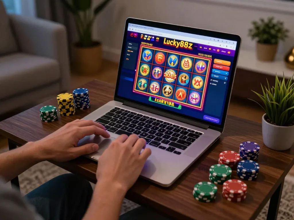 Explore thrilling gameplay on lucky88z platform during a cozy evening at home.