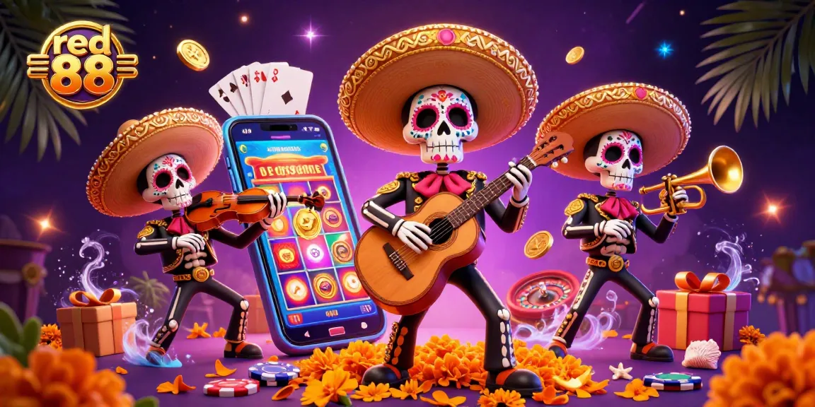 Experience thrilling action at red 88 with a lively mariachi band and casino games in a vibrant setting.