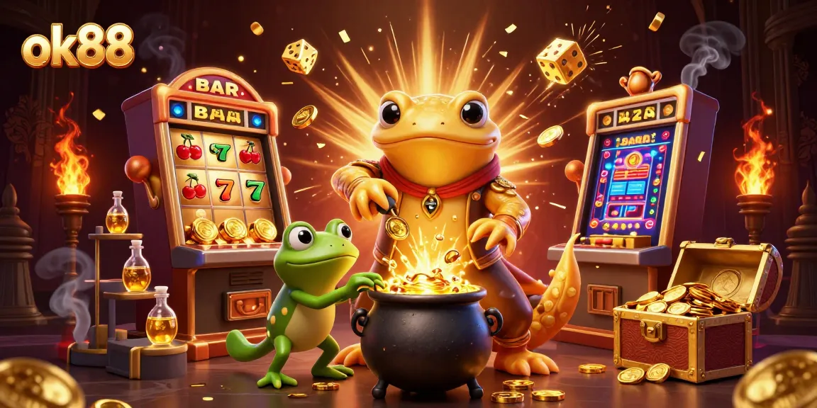 Experience exciting wins at ok88 with vibrant 3D casino action featuring alchemists and jackpots.