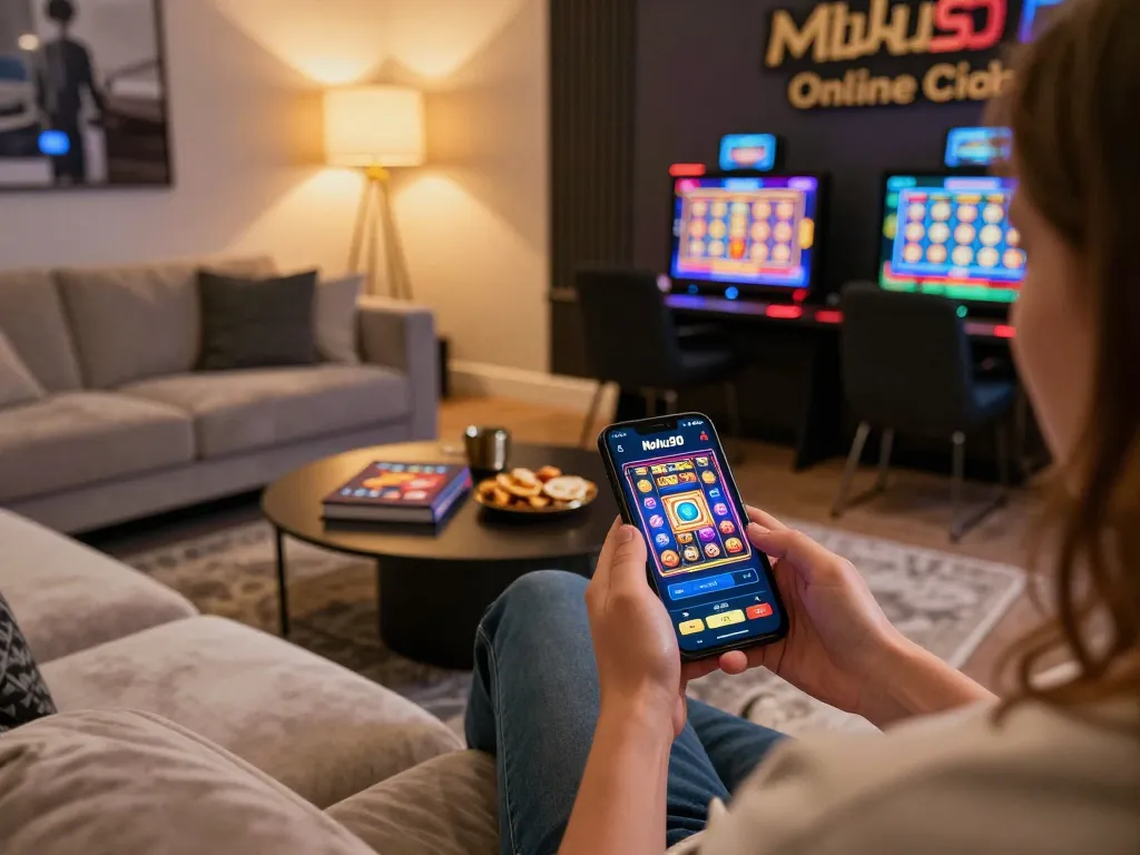 Nohu90 slot gameplay on mobile, showcasing a player's enjoyment of online casino gaming.