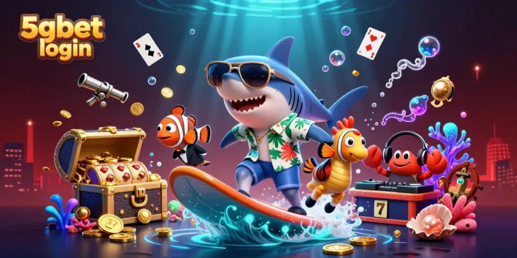 Engage with the vibrant world of 5gbet login through thrilling casino adventure in a vibrant underwater scene.