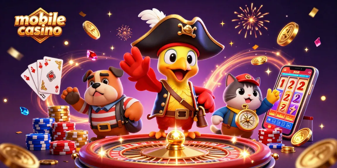 Experience excitement with mobile casino games featuring pirate characters and dynamic gaming elements.