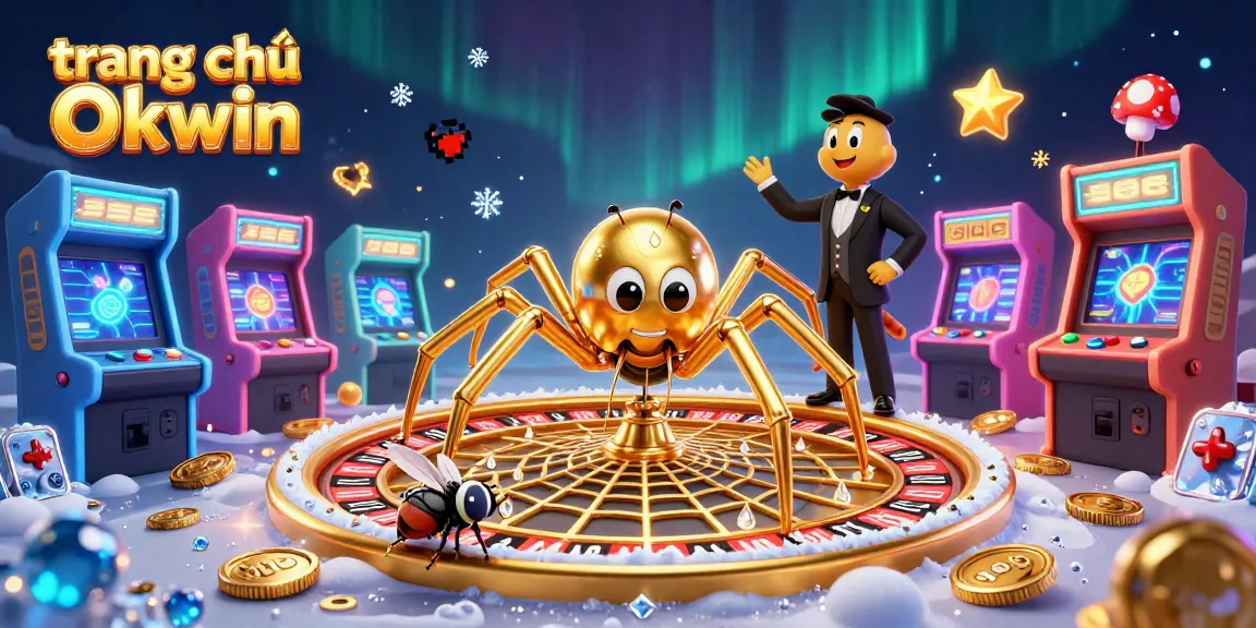 Engage with the interactive world of trang chủ Okwin, where a golden spider spins a roulette web and a centipede croupier entertains bets.