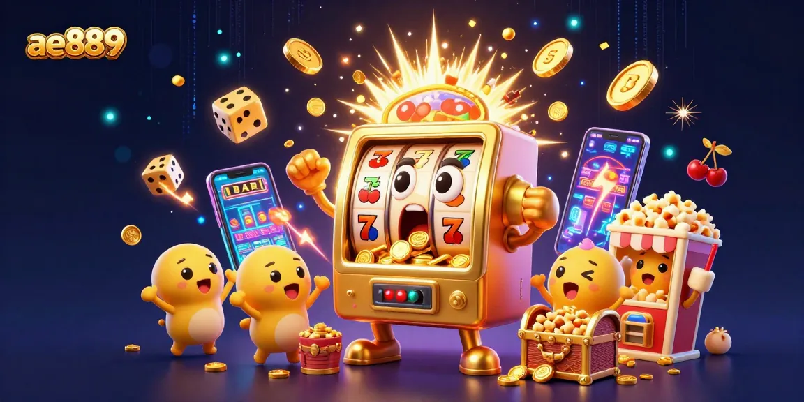 Experience exciting jackpots with ae889, featuring dynamic slot machines and festive game elements.