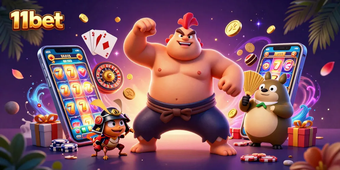 Engage with 11bet’s vibrant gaming scene featuring a powerful rooster and samurai cricket.