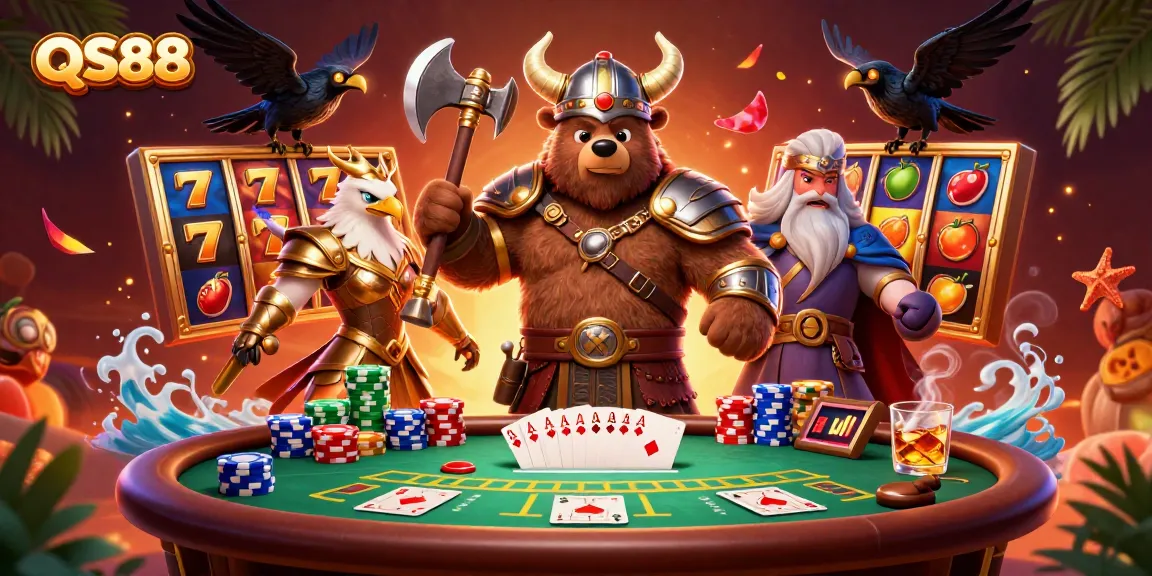 Engage with exciting slot games at QS88, featuring vibrant symbols and dynamic gaming action.
