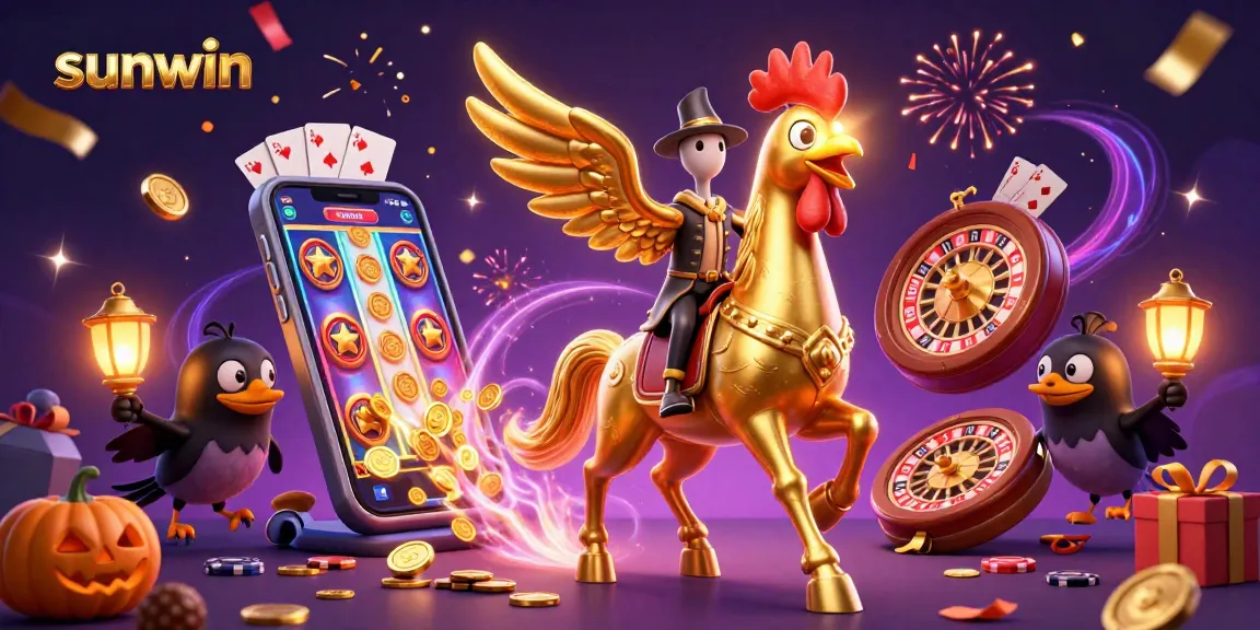 Join the fun at sunwin with animated characters in a richly detailed casino scene.