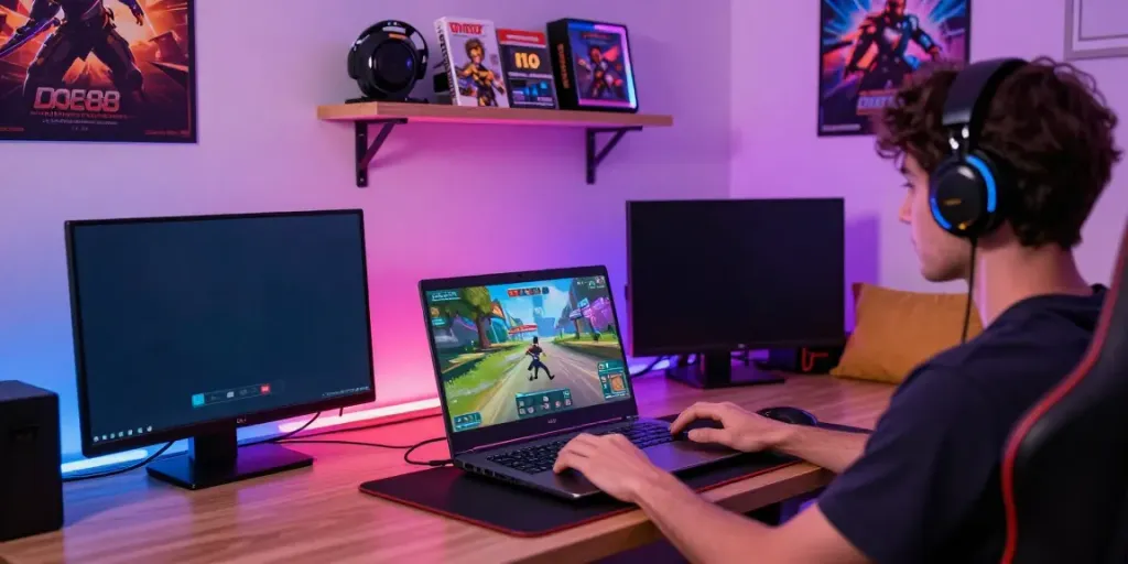Immersive DU88 online gaming scene showcasing vibrant accessories and engaging gameplay.