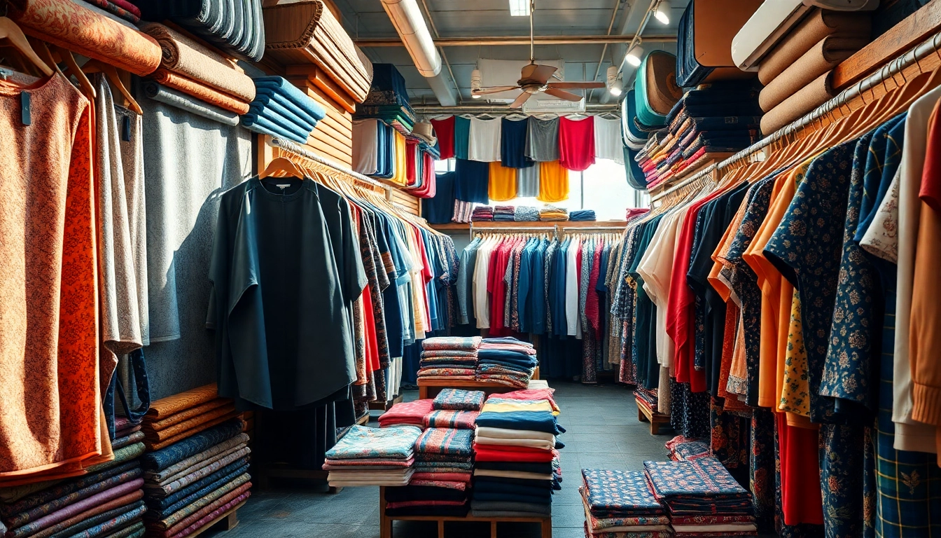 Engaging visual showcasing vibrant textiles from Clothing Suppliers China in a dynamic market.