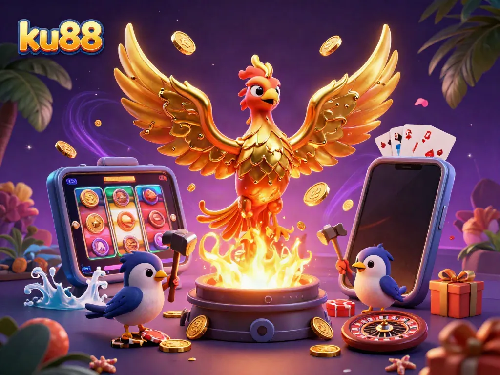 Experience thrilling moments at ku88 with a molten gold phoenix and gaming excitement.