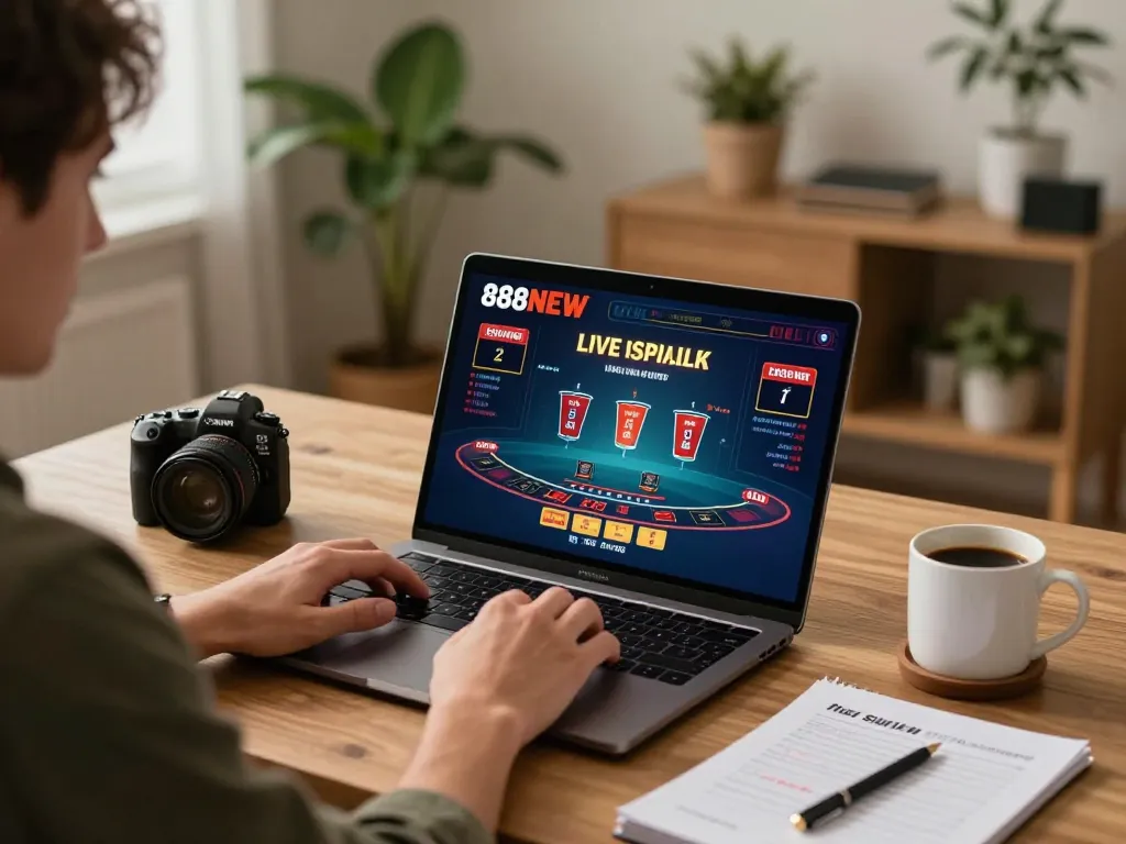 Engaging in the live dealer game on 888NEW for an immersive online gambling experience.