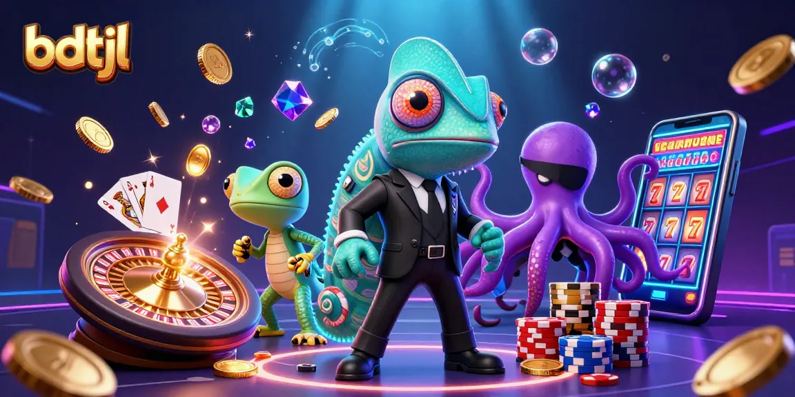 Experience the thrill of bdtjl with captivating 3D casino illustration showcasing dynamic gaming elements.
