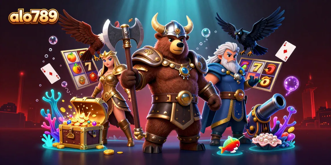 Spin the reels and win big with alo789 as Viking characters and vibrant casino elements combine.