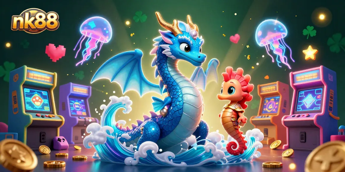 Activate nk88 and join the action with vibrant sea creatures and casino-themed gaming elements.