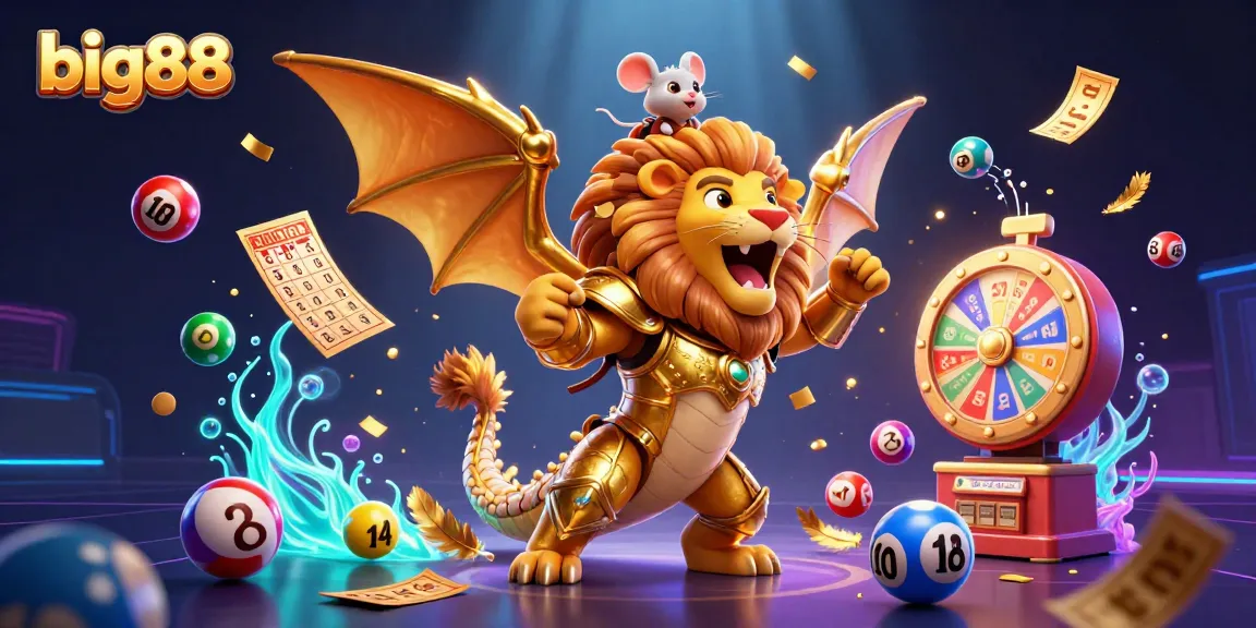 Join the excitement at big88 with a triumphant chimera and vibrant lottery elements igniting the casino world.