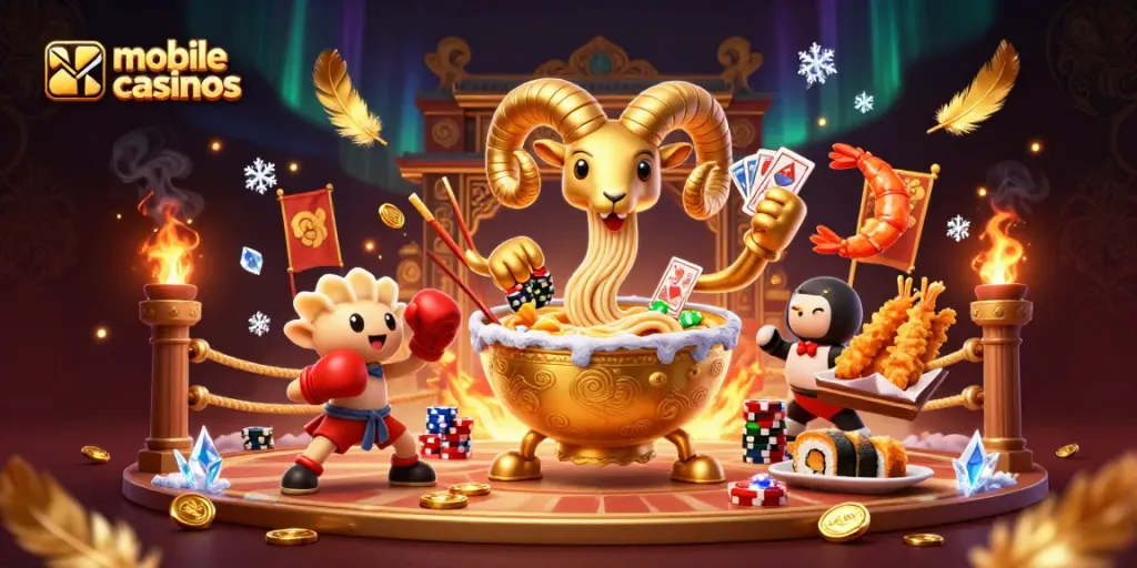 Engage with mobile casinos through dynamic 3D characters and vibrant casino elements.