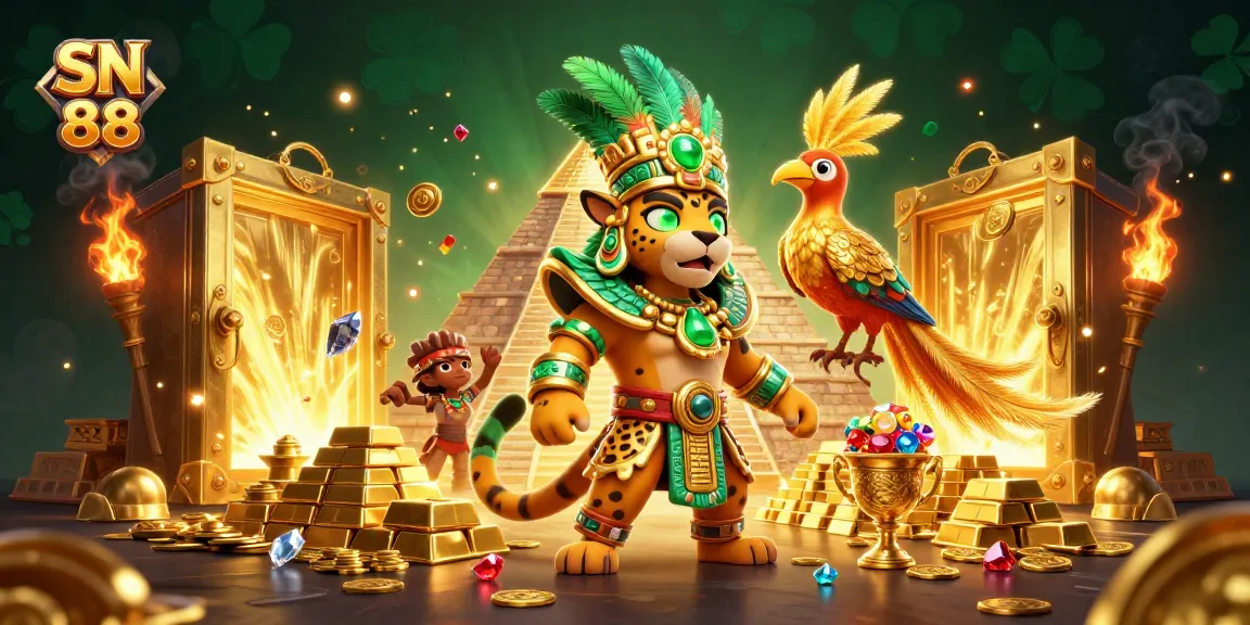 Experience the excitement of SN 88 with a vibrant 3D Mayan theme featuring rich casino game elements