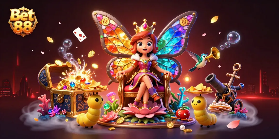 Experience the vibrant world of Bet 88 with dazzling characters and casino-themed elements.