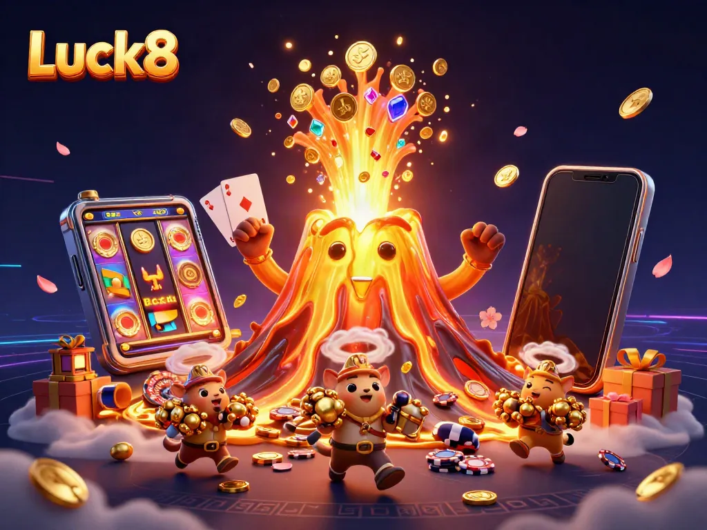 Engage with Luck8's thrilling casino atmosphere, featuring coins and exciting games.