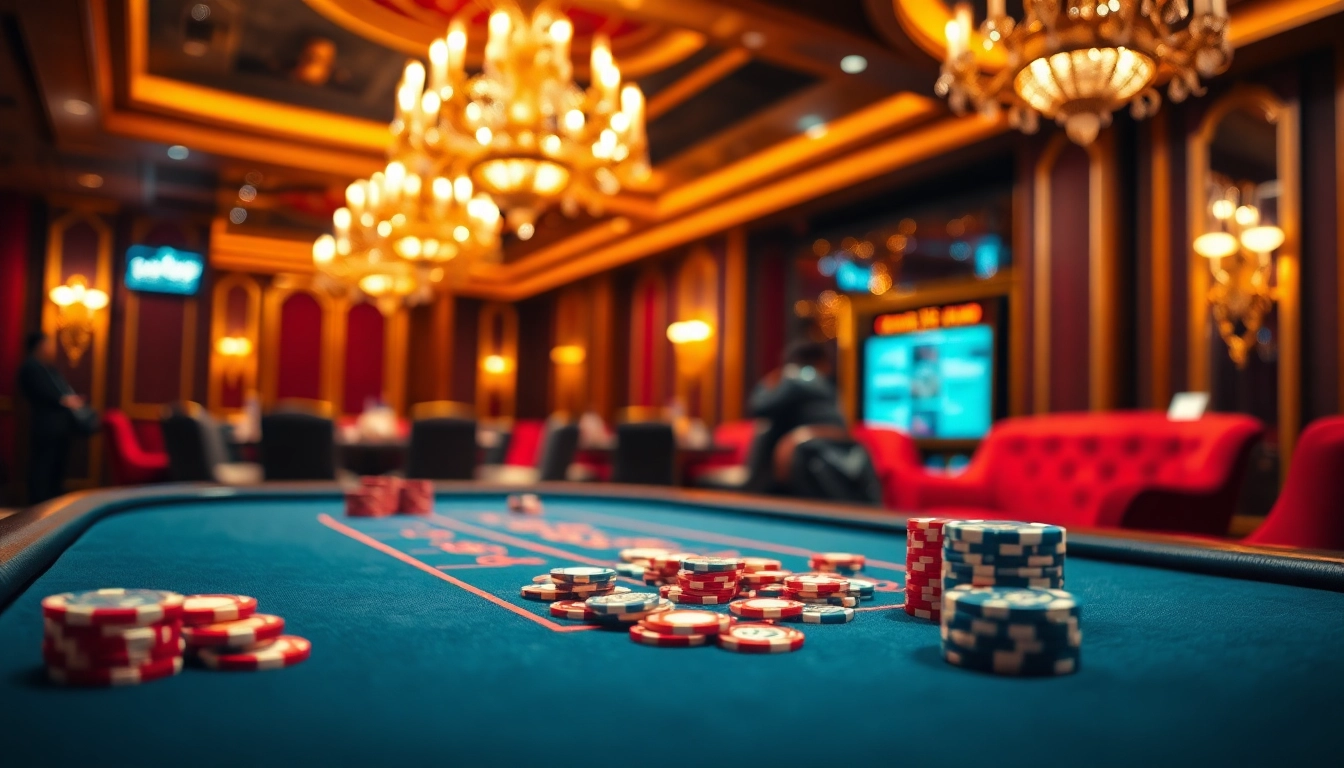 Découvrez les caractéristiques d'un casino fiable en ligne avec table de jeu, cartes et jetons.