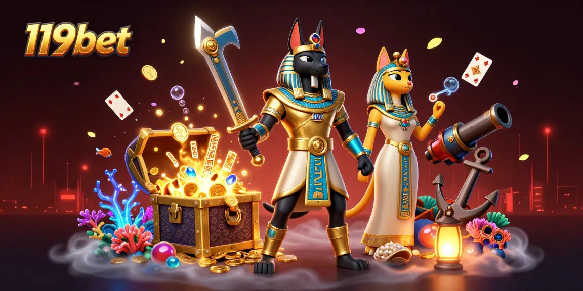 119bet players immerse in epic gaming adventures amidst symbols of fortune and excitement.
