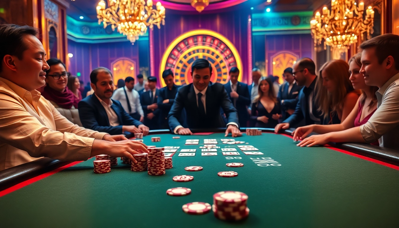 thabet john strategically placing bets at an upscale poker table in a vibrant casino atmosphere