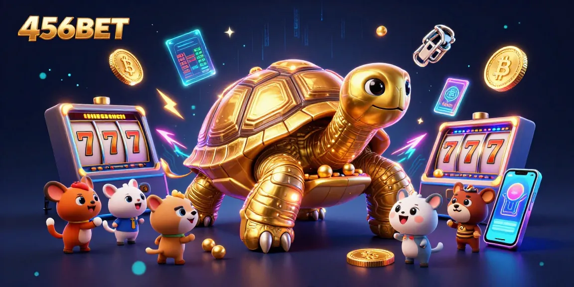 Experience the dynamic essence of 456BET with vibrant slots and crypto elements in an exciting casino scene.