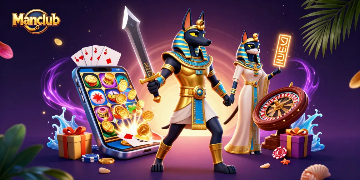 Engage with Manclub's vibrant gaming experience featuring dynamic casino elements and captivating characters.