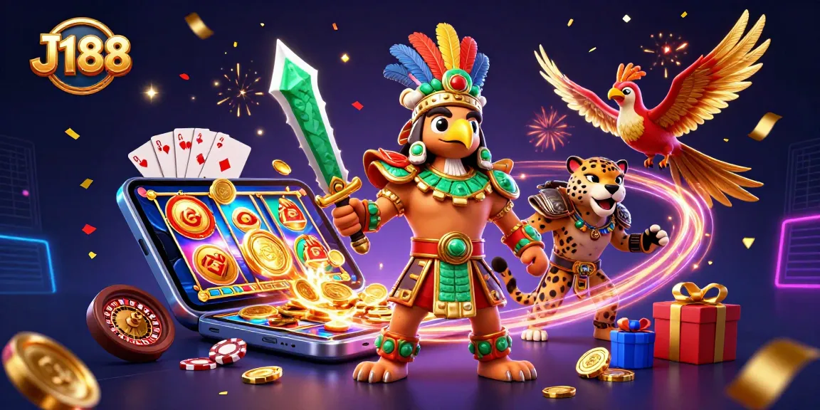 Experience thrilling games at J188 with vibrant slot visuals and dynamic casino elements.