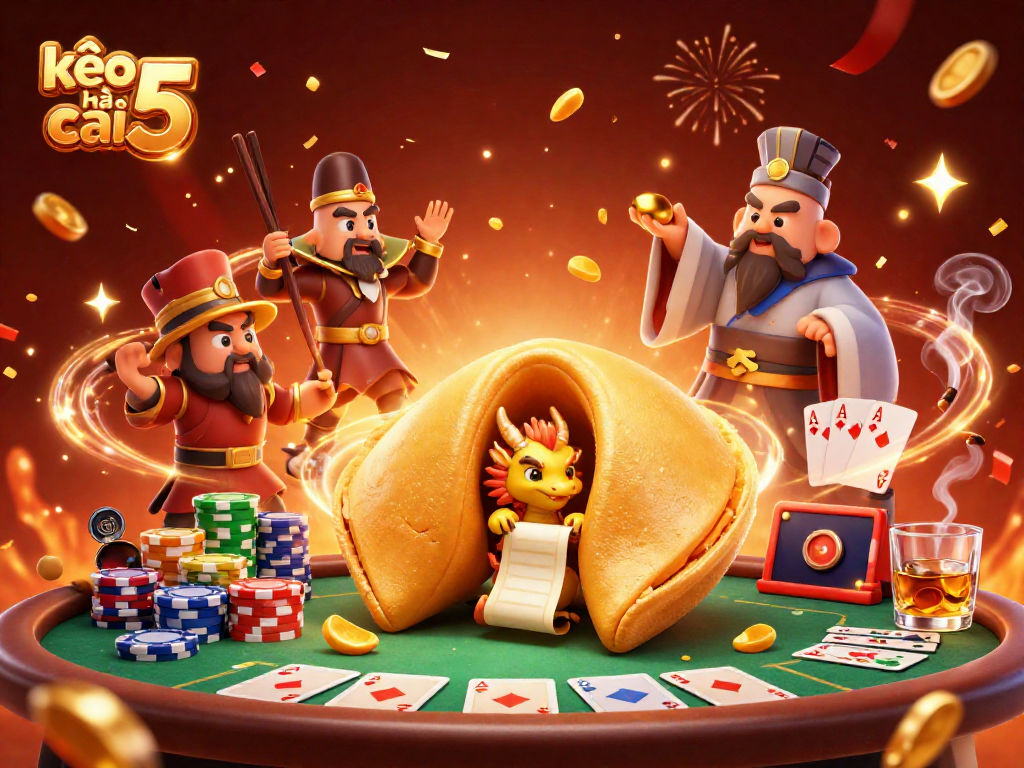 Engage with exciting kèo nhà cái 5 action in a vibrant 3D casino scene featuring poker elements.