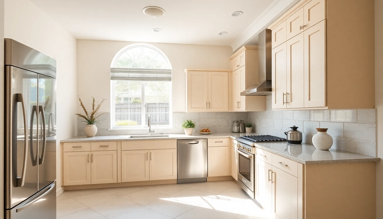 Refaced cabinets in Clearwater FL home showcasing stylish design and modern aesthetics.