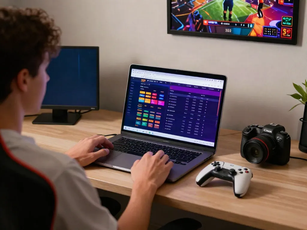 Engaging online gaming scene showcasing the FC88 betting platform on a laptop.