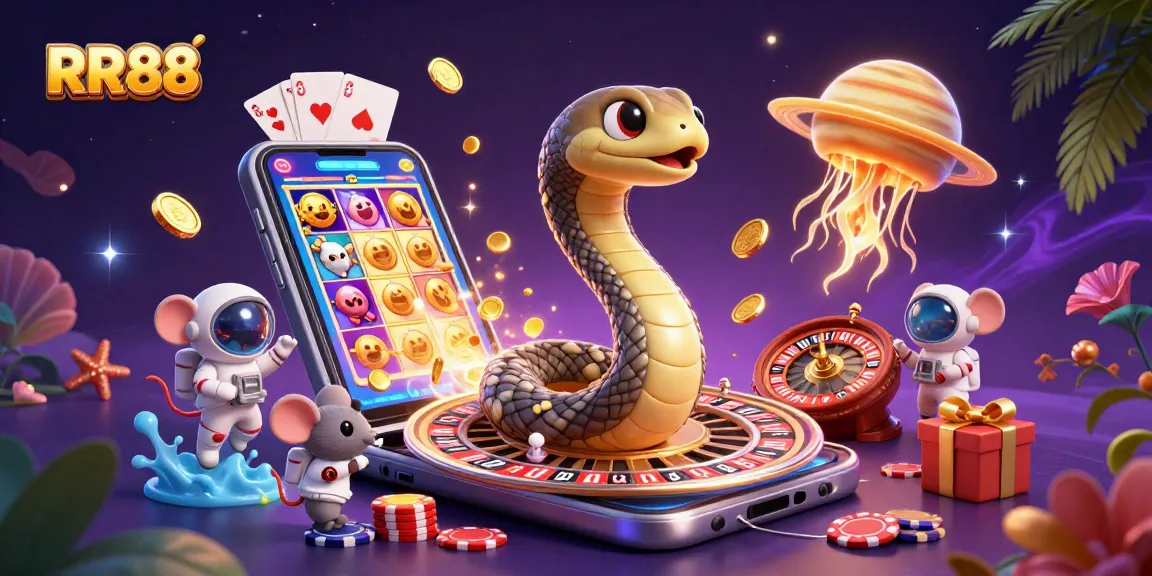 RR88 players are betting on Saturn's rings in this vibrant cosmic casino scene.