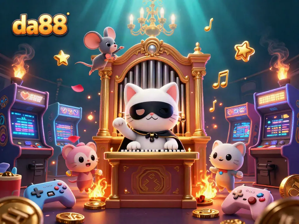 Engage in exciting gaming adventures with da88 at a vibrant casino featuring animated characters.