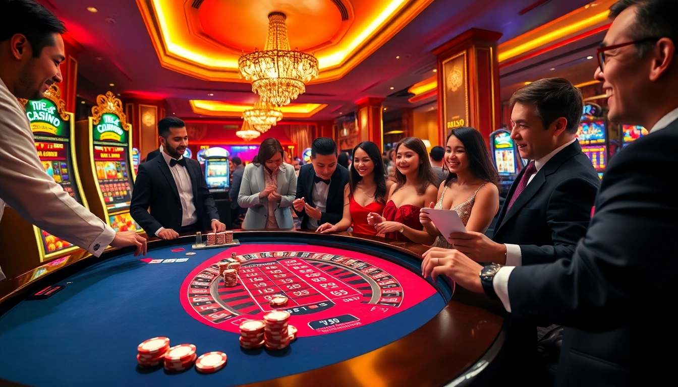 Experience the thrill of rr88 casino with vibrant poker tables and eager players in action.