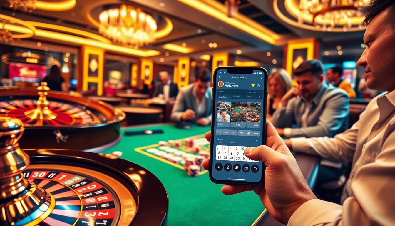 Excited players engaging with the XXGG platform amid vibrant casino elements.