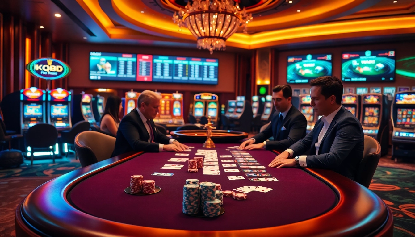 Engage in a dynamic casino scene with kqbd live scores, gambling tables, and stylish players.