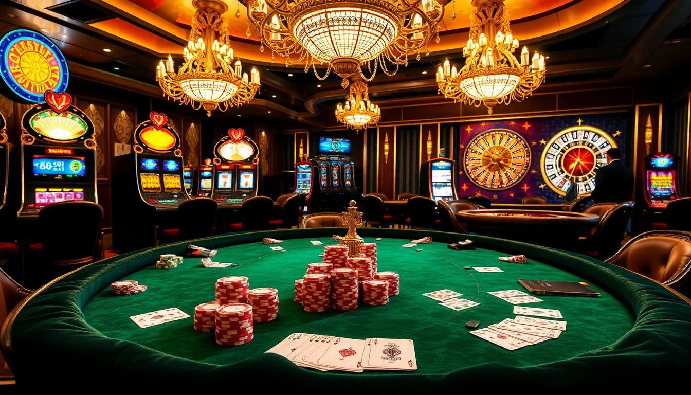 Cena de cassino envolvente com fichas de pôquer e cartas, apresentando os destaques do 69T em apostas de alto risco.