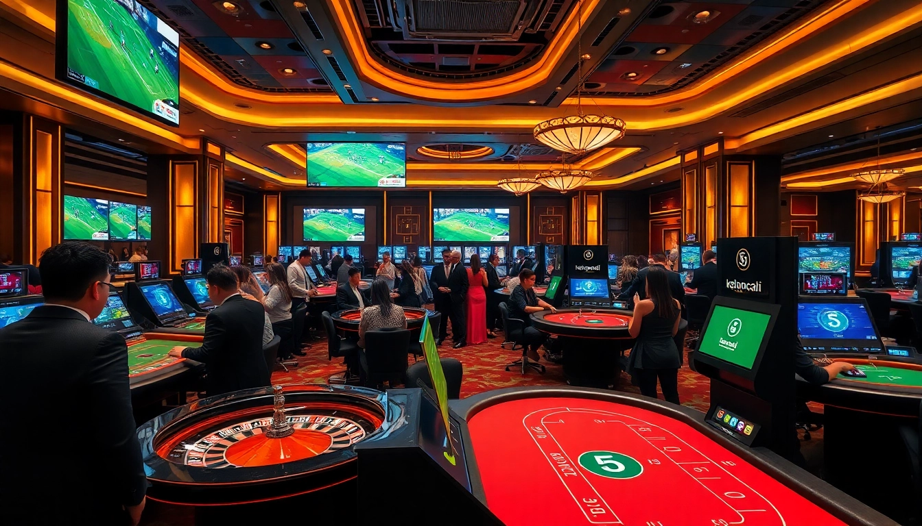 Betting excitement at keonhacai 5 with players focusing on sports betting and casino games.